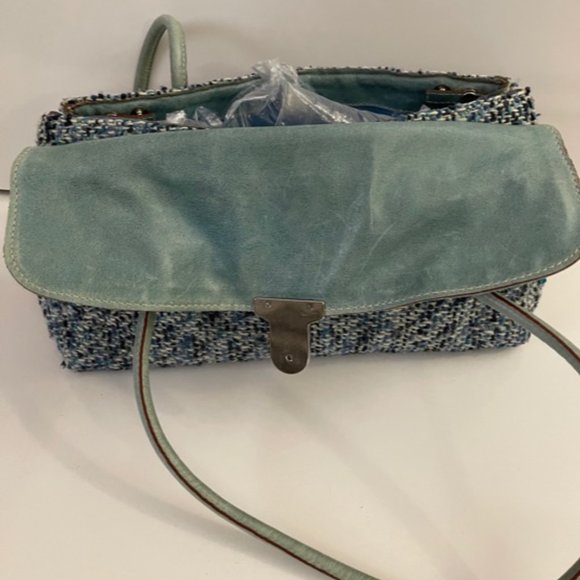 Helen Welsh Vintage Wool -Leather Italian Handbag - Picture 6 of 10